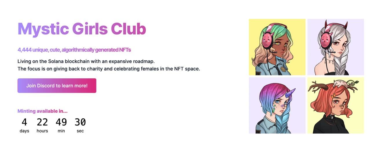 Mystic Girls Club: A Women-Led NFT Project With Utility Token, Unique Characters And Games